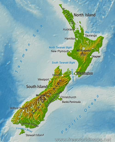 New Zealand map